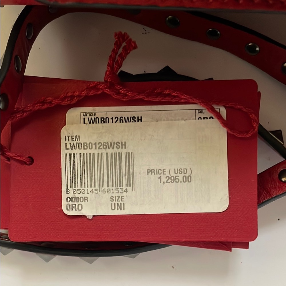 NEW VALENTINO Rockstud Red Pebbled Leather Crossbody Camera Bag Studded RARE! - Picture 5 of 6